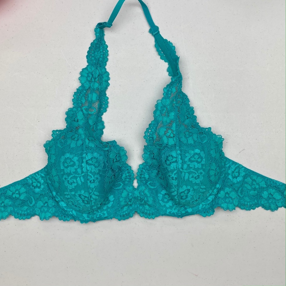 LS TORQUOISE Halter Pushup, 32C. *P1041